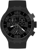 Swatch Quartz Silicone Strap - Black (Model: SB02B400)