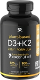 Sports Research Plant Based D3 + K2 - 60 Tablet