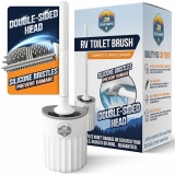 Clean Camper RV Toilet Brush Set Wall-Mounted, Silicone Dual-Sided Head, Quick-Dry Holder
