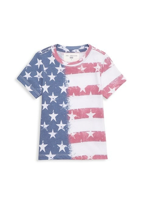 Sol Angeles Little Girl's & Girl's Stars And Stripes Crewneck T-Shirt